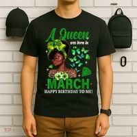 Queen March Birthday Black African American St Patricks day T-Shirt thumb 6