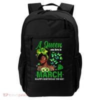 Queen March Birthday Black African American St Patricks day Backpack thumb 0