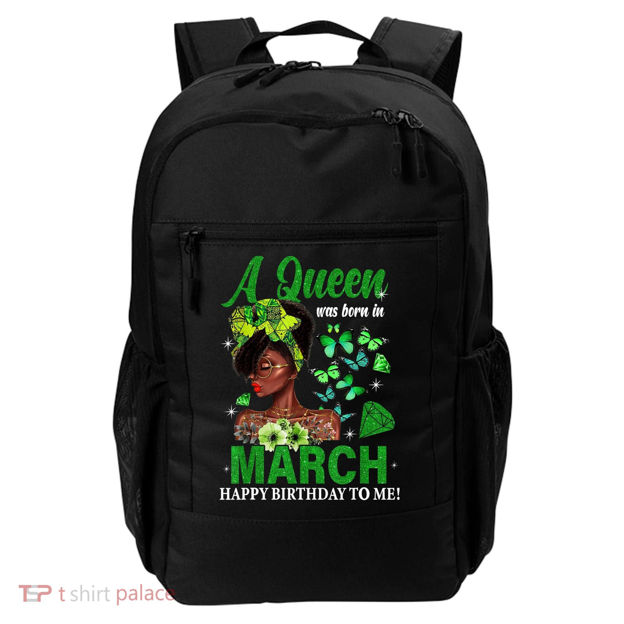 Queen March Birthday Black African American St Patricks day Backpack