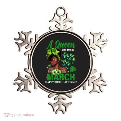 Queen March Birthday Black African American St Patricks day Ornament