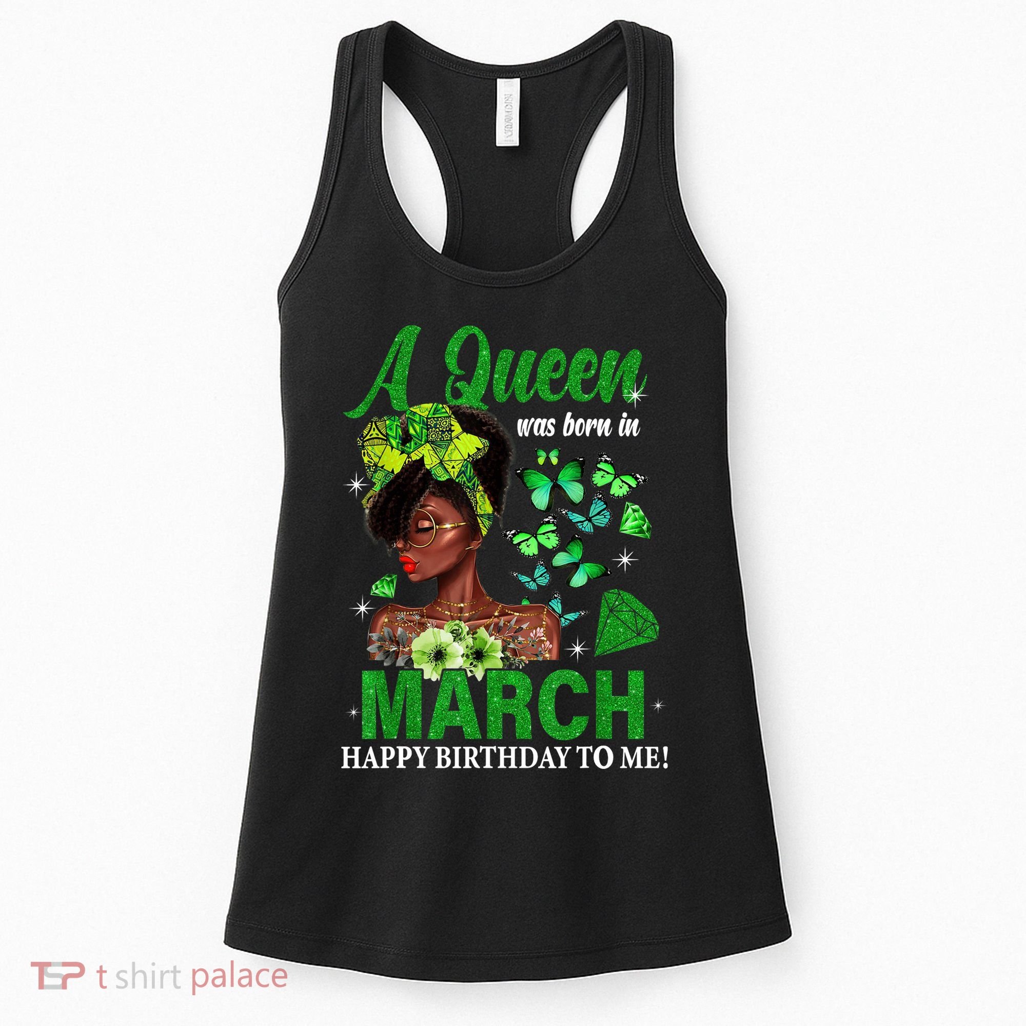 Queen March Birthday Black African American St Patricks day Women's Tank Top