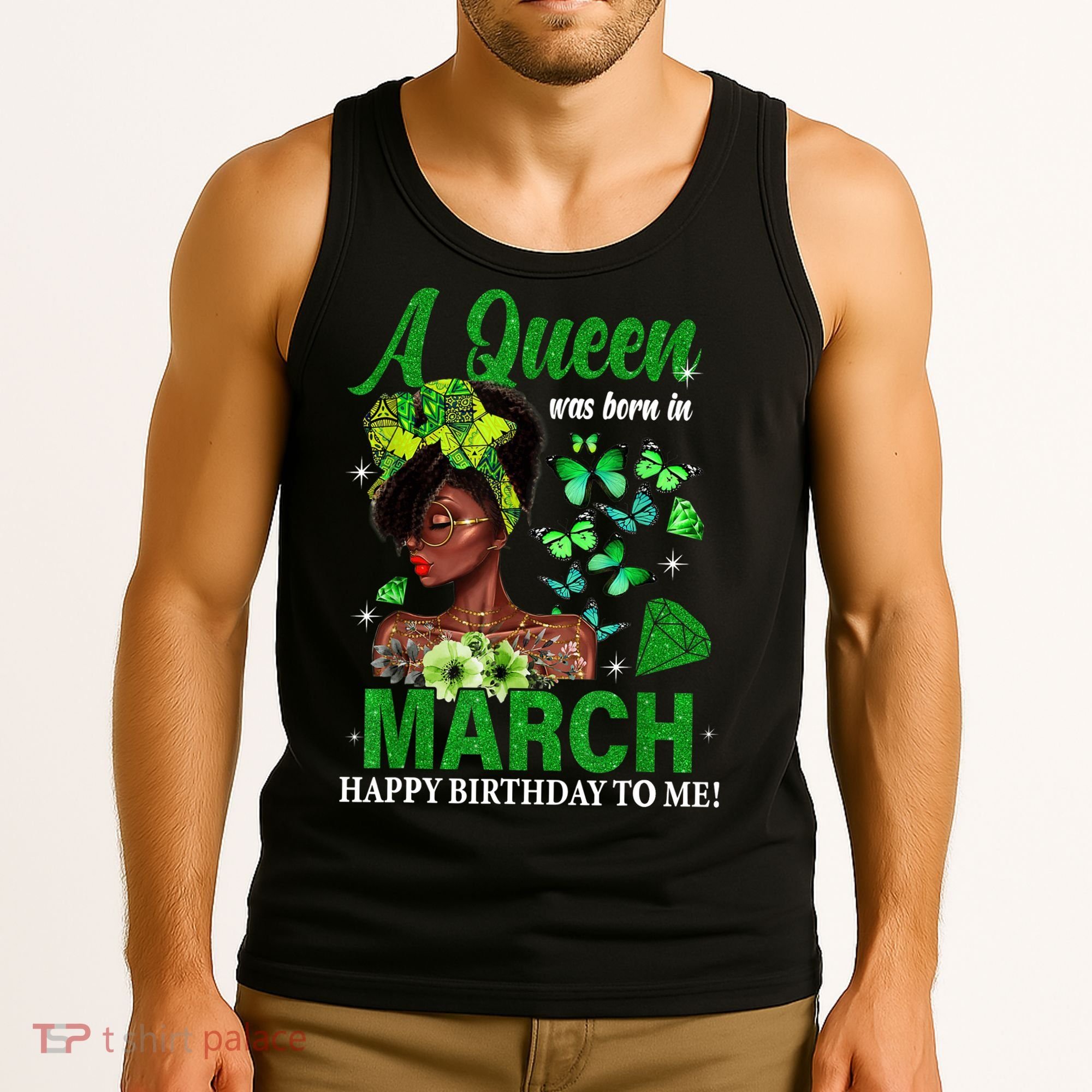 Queen March Birthday Black African American St Patricks day Tank Top