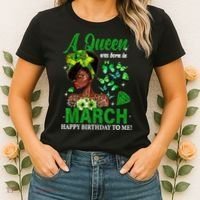 Queen March Birthday Black African American St Patricks day Women's T-Shirt thumb 2