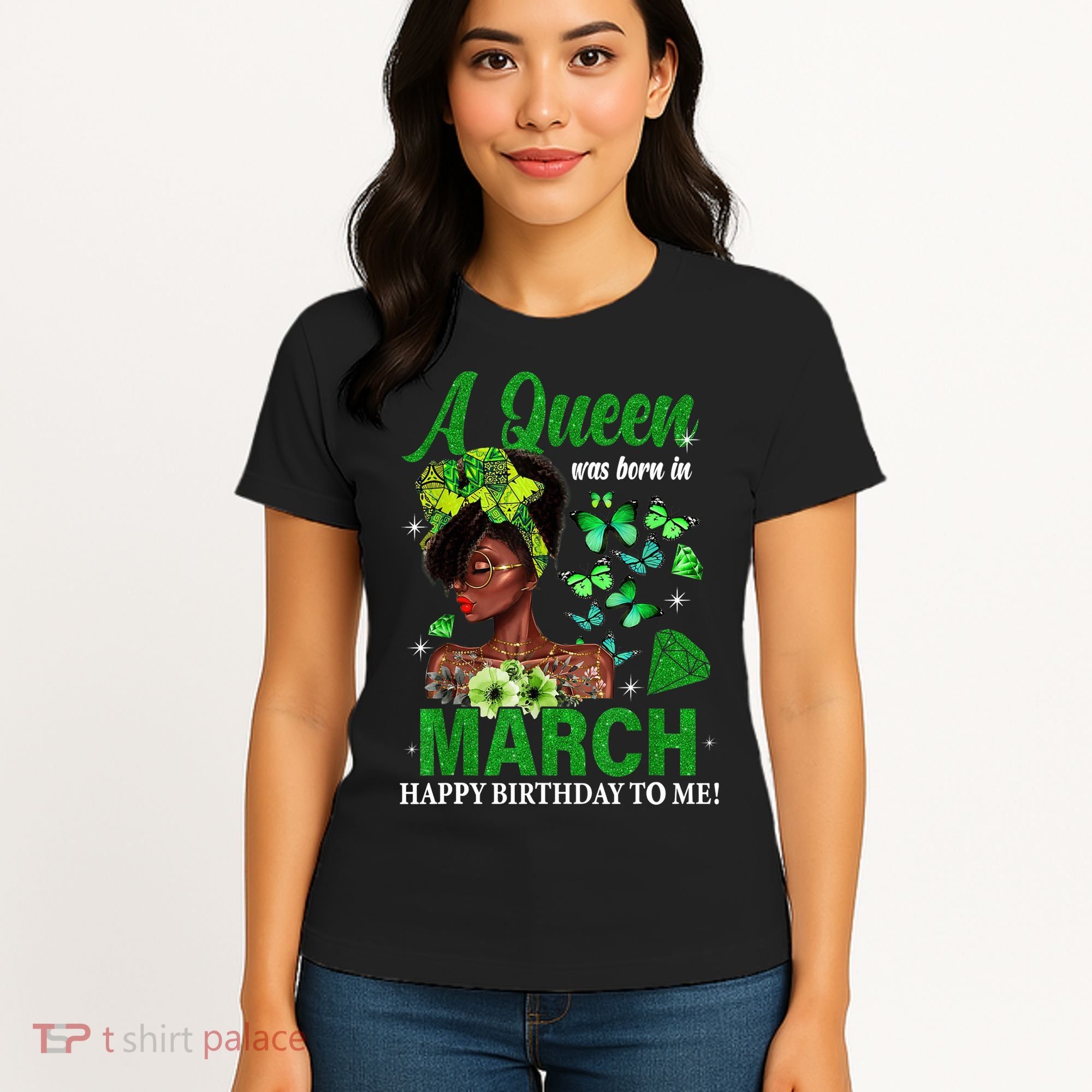 Queen March Birthday Black African American St Patricks day Women's T-Shirt