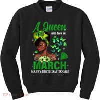 Queen March Birthday Black African American St Patricks day Kids Sweatshirt thumb 0