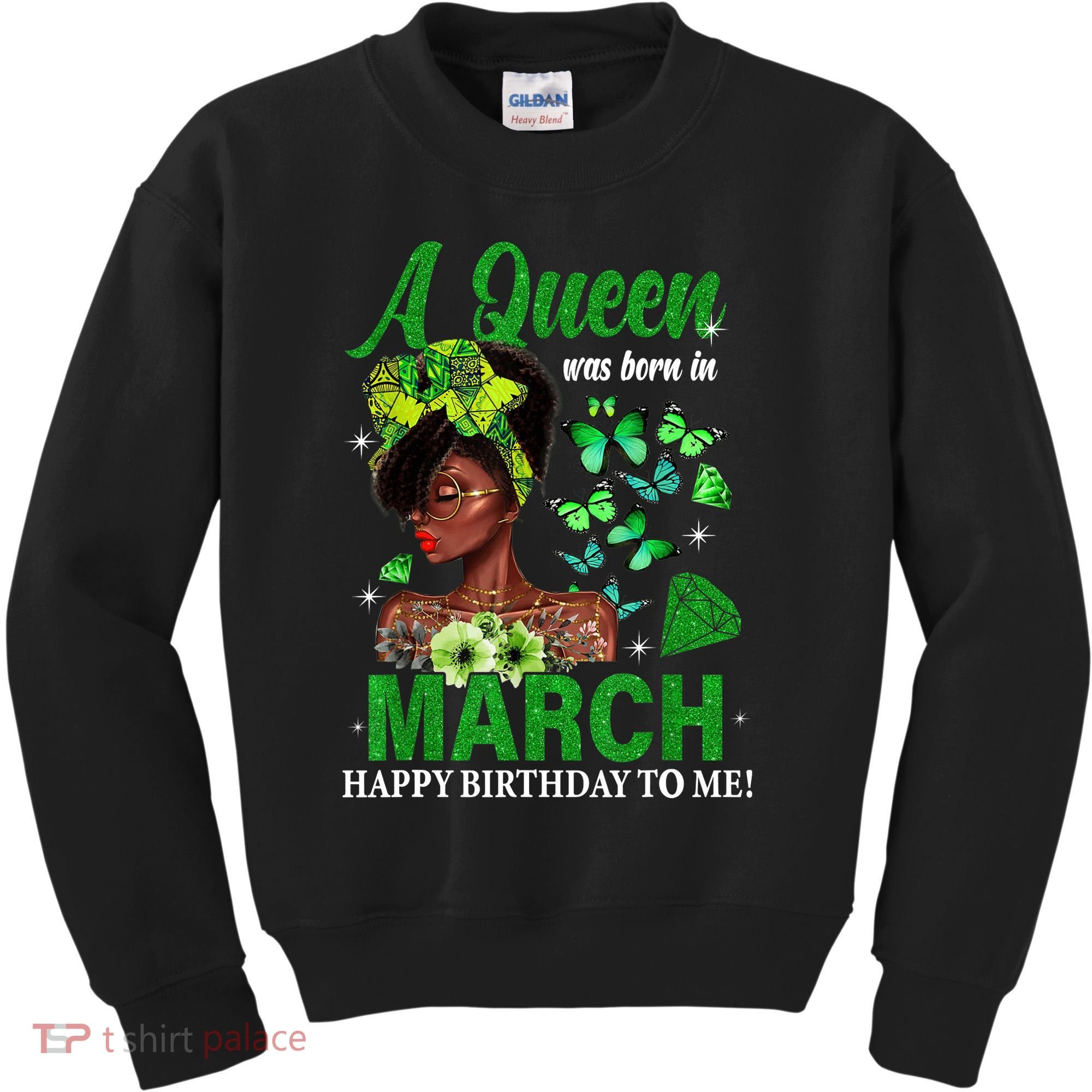 Queen March Birthday Black African American St Patricks day Kids Sweatshirt