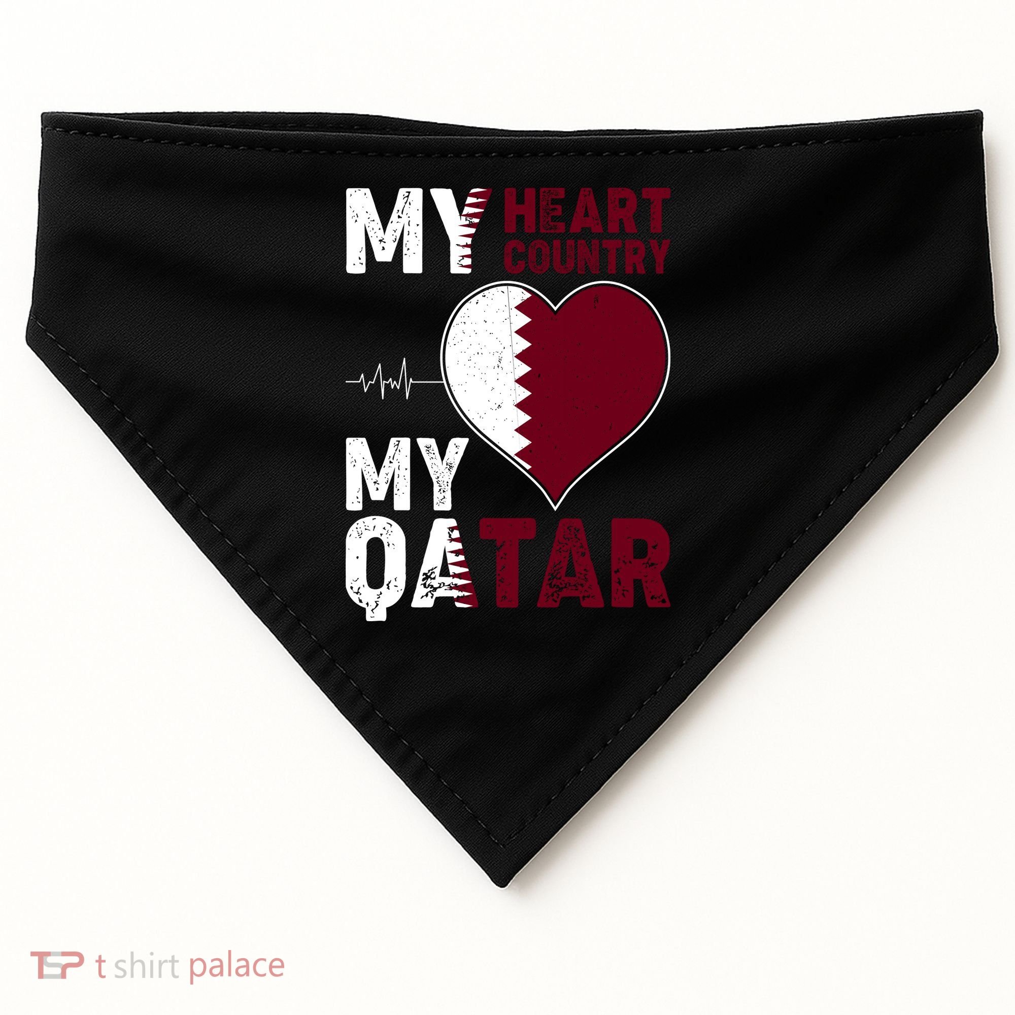 Qatar My Heart My Country USA-Made Doggie Bandana
