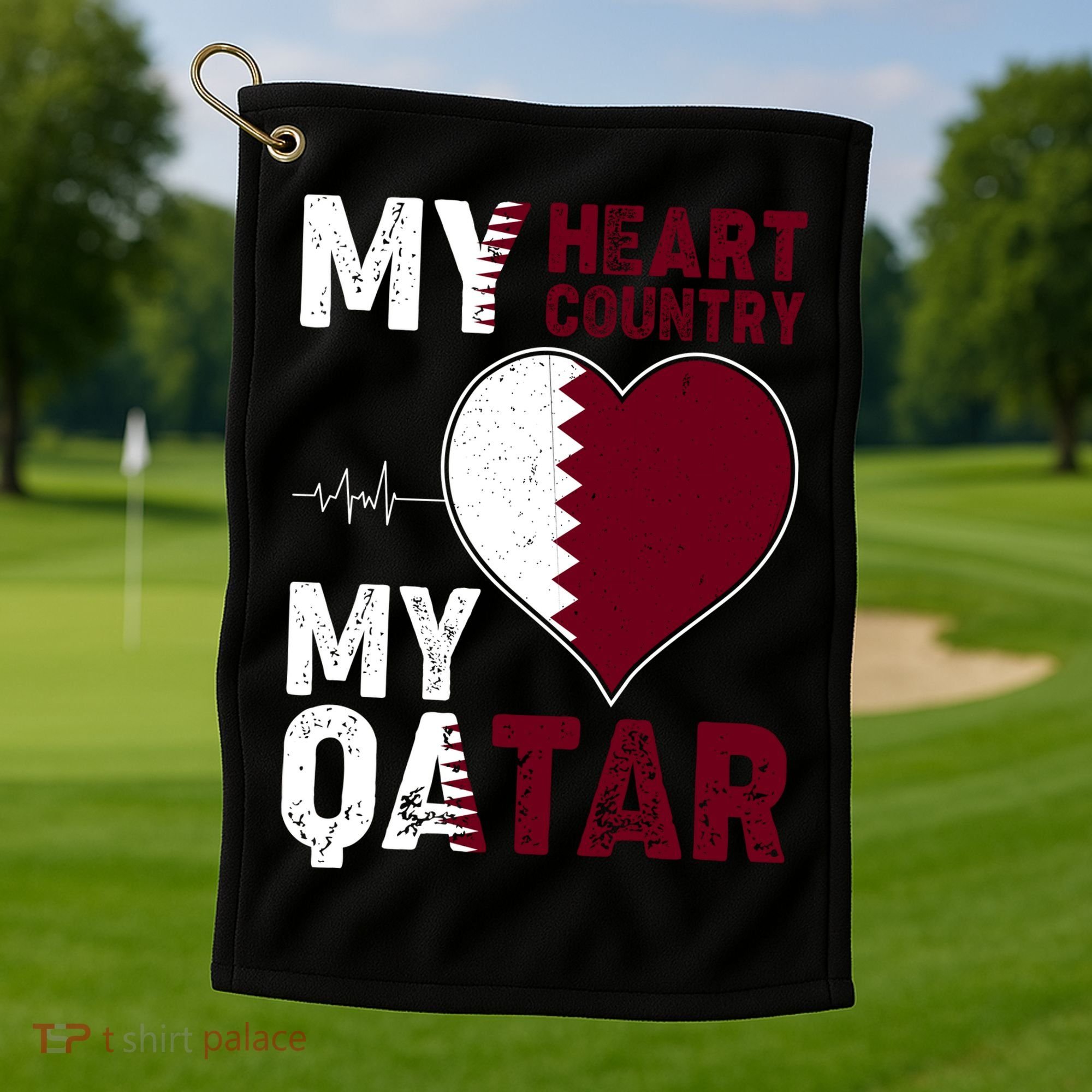 Qatar My Heart My Country Golf Towel