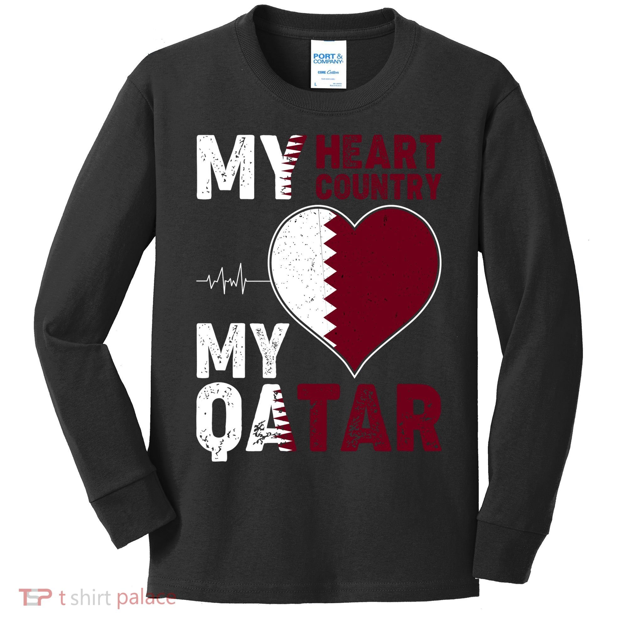Qatar My Heart My Country Kids Long Sleeve Shirt