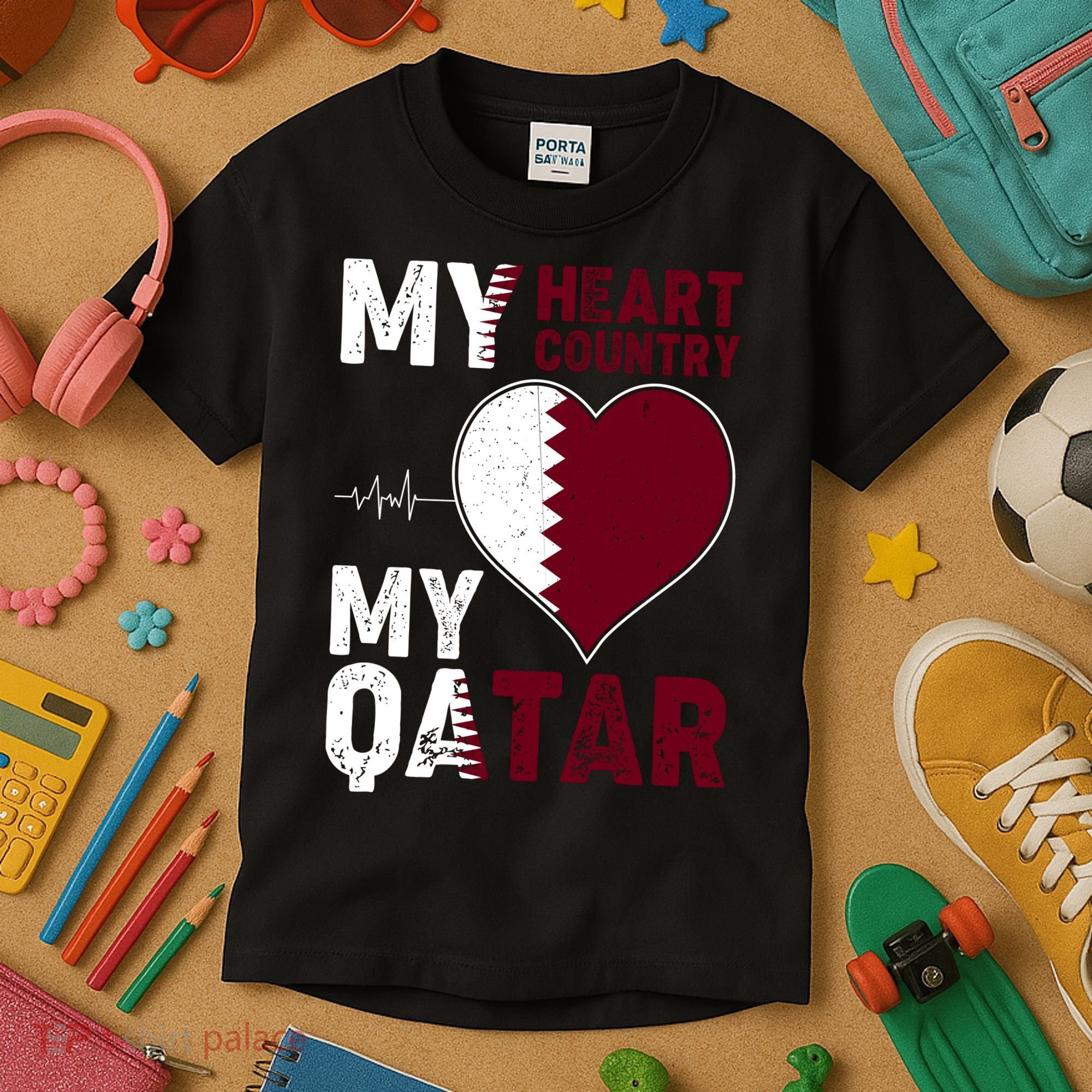 Qatar My Heart My Country Kids T-Shirt
