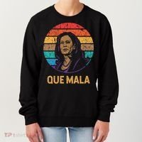 Que Mala Harris Retro Sunset Border Crisis Political Women's Sweatshirt thumb 0