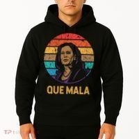 Que Mala Harris Retro Sunset Border Crisis Political Hoodie thumb 2
