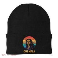 Que Mala Harris Retro Sunset Border Crisis Political Beanie thumb 0