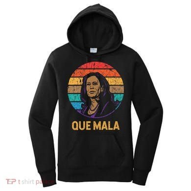Que Mala Harris Retro Sunset Border Crisis Political Women's Hoodie