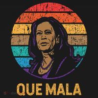 Que Mala Harris Retro Sunset Border Crisis Political Women's Hoodie thumb 2
