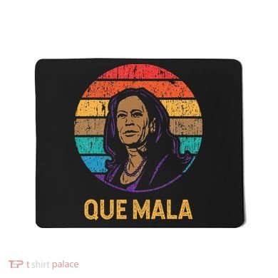 Que Mala Harris Retro Sunset Border Crisis Political Mousepad