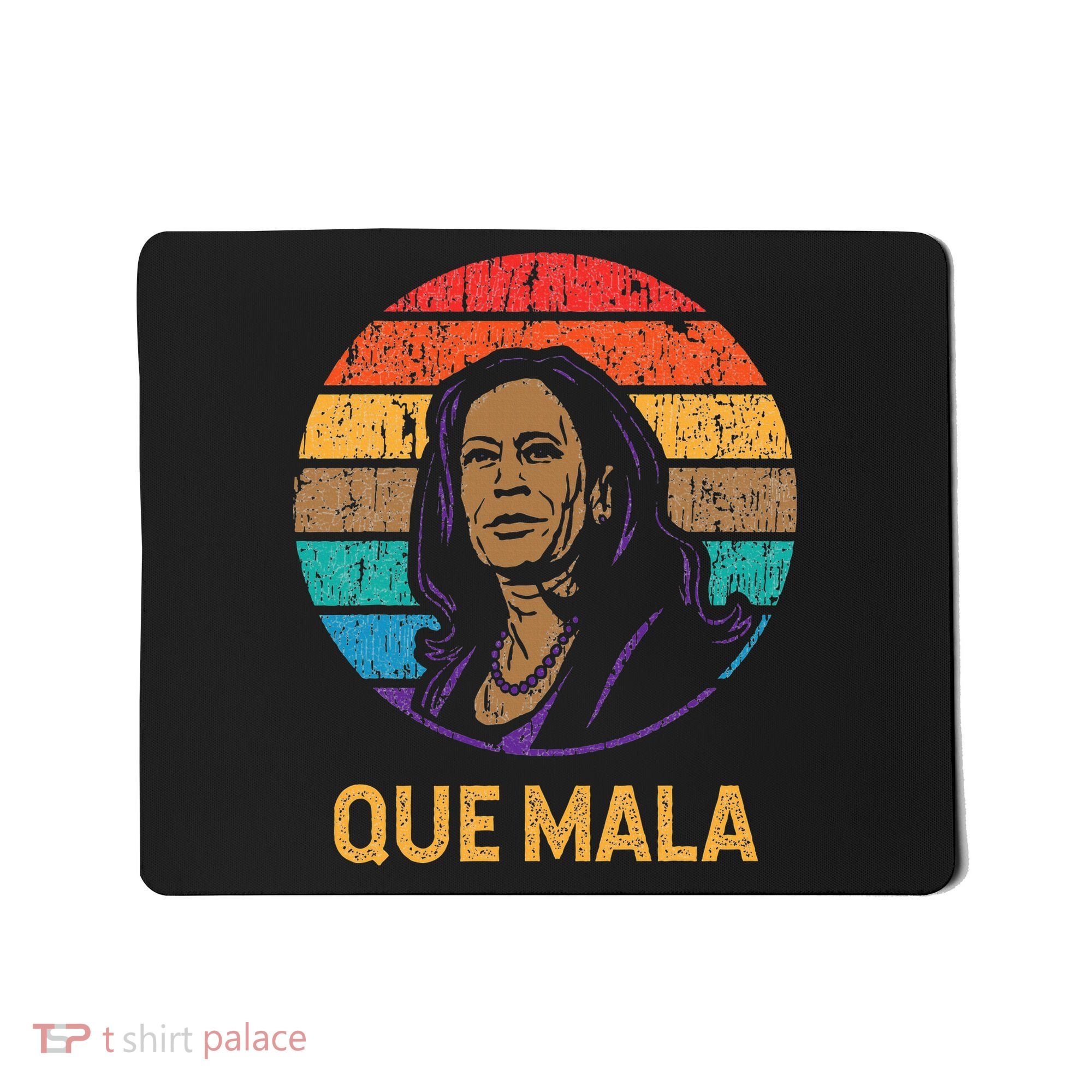 Que Mala Harris Retro Sunset Border Crisis Political Mousepad