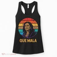 Que Mala Harris Retro Sunset Border Crisis Political Women's Tank Top thumb 0