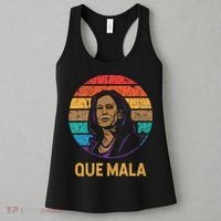 Que Mala Harris Retro Sunset Border Crisis Political Women's Tank Top thumb 3