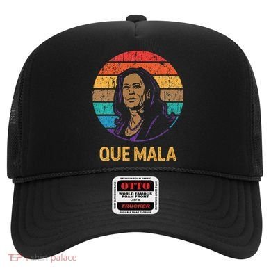 Que Mala Harris Retro Sunset Border Crisis Political Hat