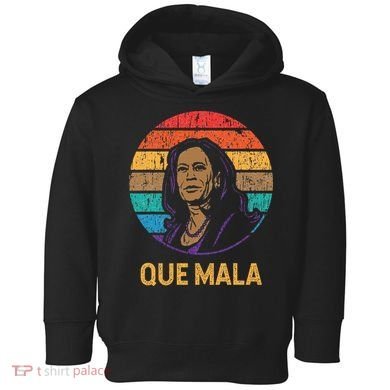 Que Mala Harris Retro Sunset Border Crisis Political Toddler Hoodie