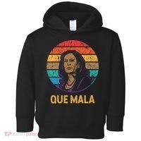 Que Mala Harris Retro Sunset Border Crisis Political Toddler Hoodie thumb 0