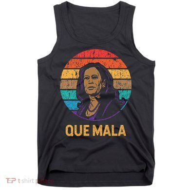 Que Mala Harris Retro Sunset Border Crisis Political Tank Top