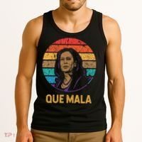 Que Mala Harris Retro Sunset Border Crisis Political Tank Top thumb 3