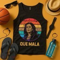 Que Mala Harris Retro Sunset Border Crisis Political Tank Top thumb 4
