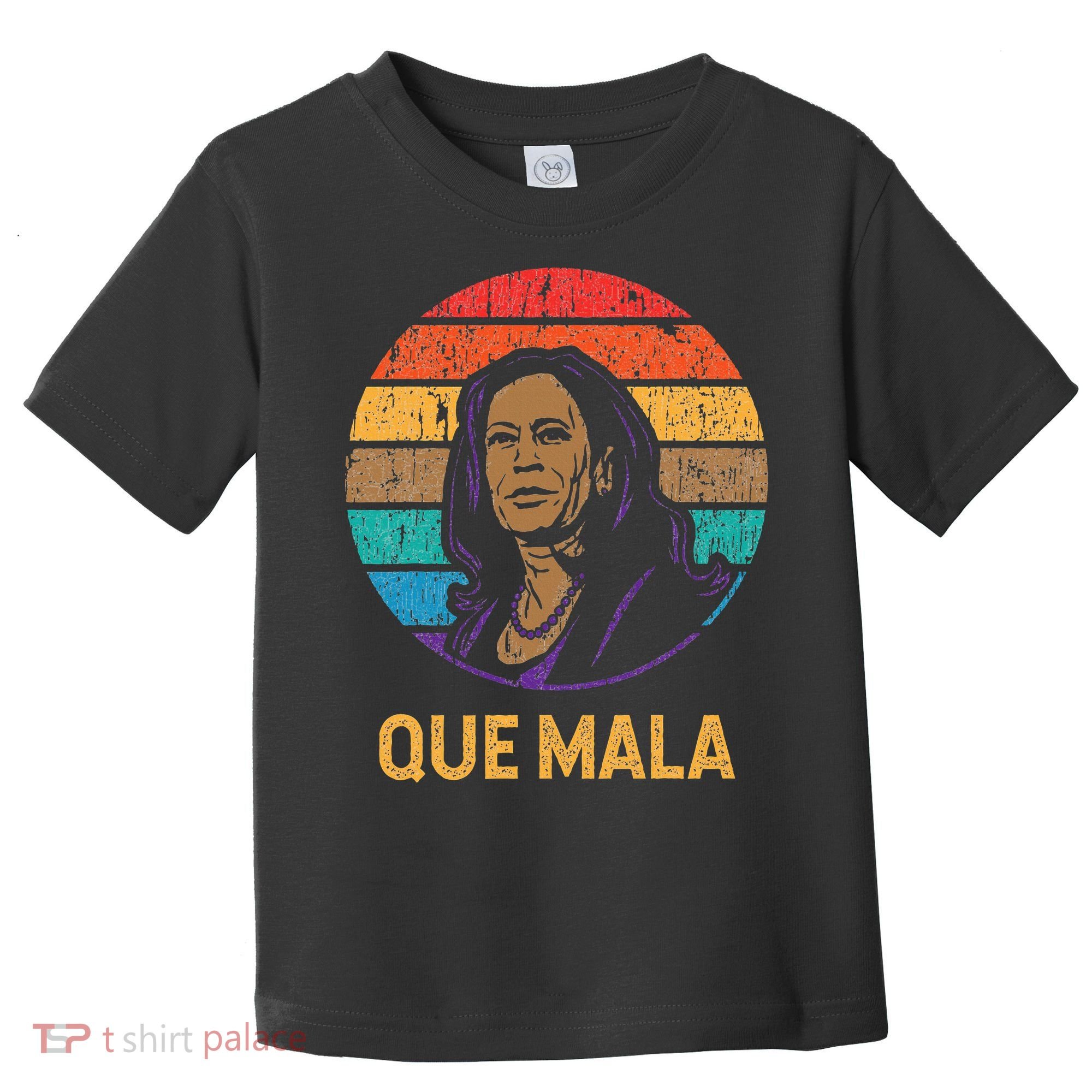 Que Mala Harris Retro Sunset Border Crisis Political Toddler T-Shirt