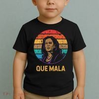 Que Mala Harris Retro Sunset Border Crisis Political Toddler T-Shirt thumb 2