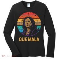 Que Mala Harris Retro Sunset Border Crisis Political Women's Long Sleeve Shirt thumb 0