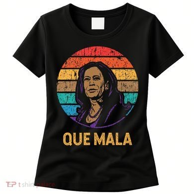 Que Mala Harris Retro Sunset Border Crisis Political Women's T-Shirt