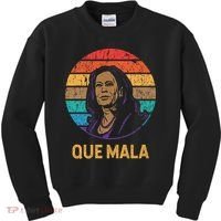 Que Mala Harris Retro Sunset Border Crisis Political Kids Sweatshirt thumb 0