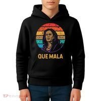 Que Mala Harris Retro Sunset Border Crisis Political Kids Hoodie thumb 4