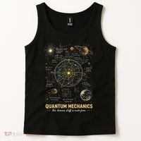 Quantum Mechanics Inspired Cosmic Space Science Tank Top thumb 2