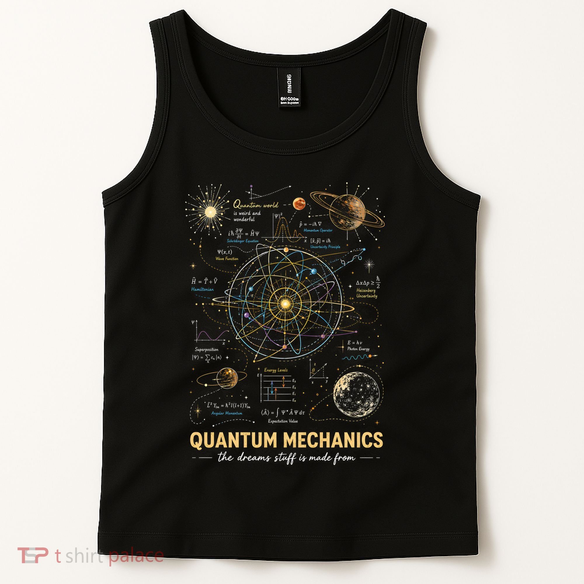 Quantum Mechanics Inspired Cosmic Space Science Tank Top