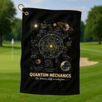 Quantum Mechanics Inspired Cosmic Space Science Golf Towel thumb 1