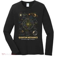 Quantum Mechanics Inspired Cosmic Space Science Women's Long Sleeve Shirt thumb 0