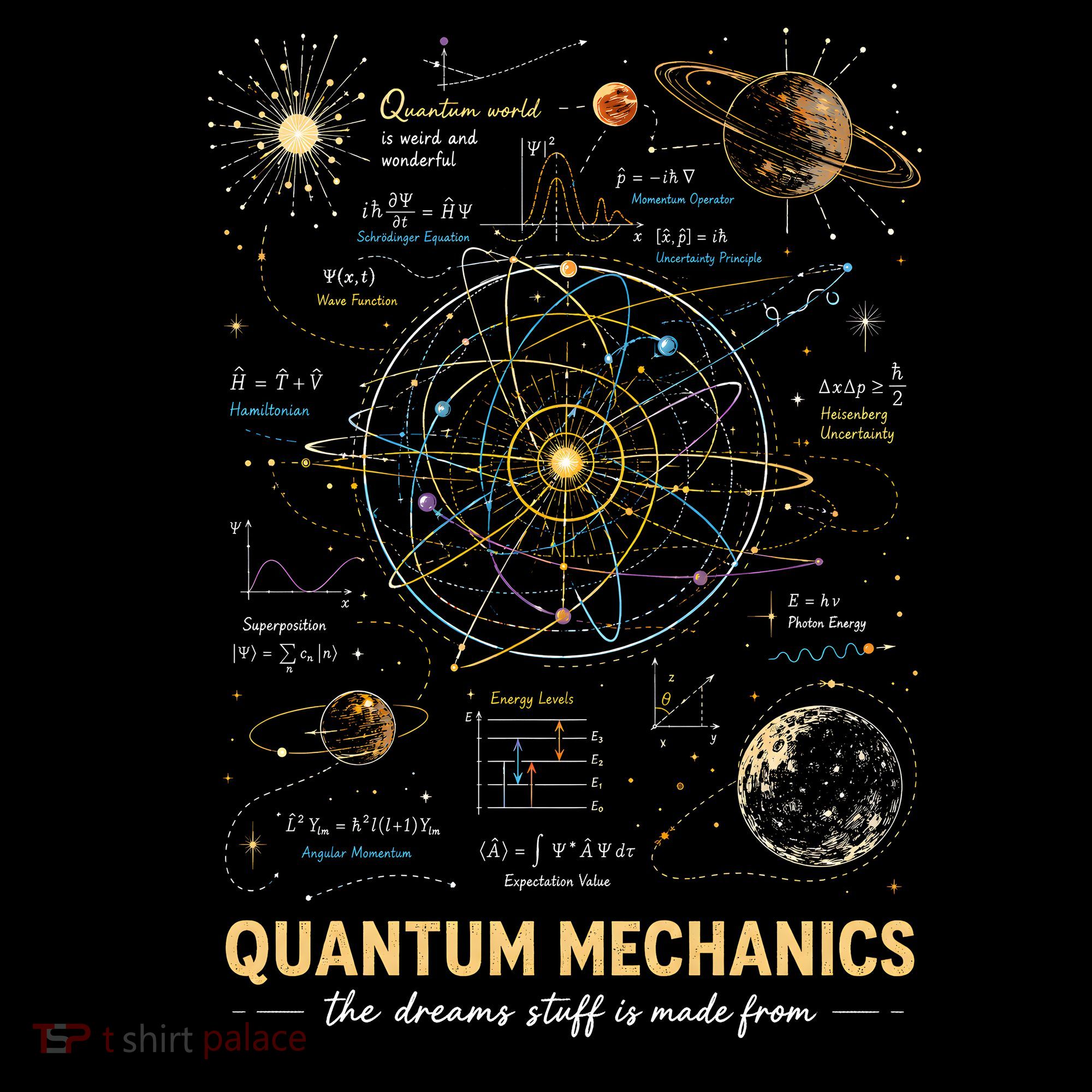 Quantum Mechanics Inspired Cosmic Space Science Women's Long Sleeve Shirt