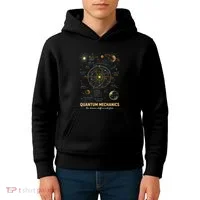 Quantum Mechanics Inspired Cosmic Space Science Kids Hoodie thumb 4