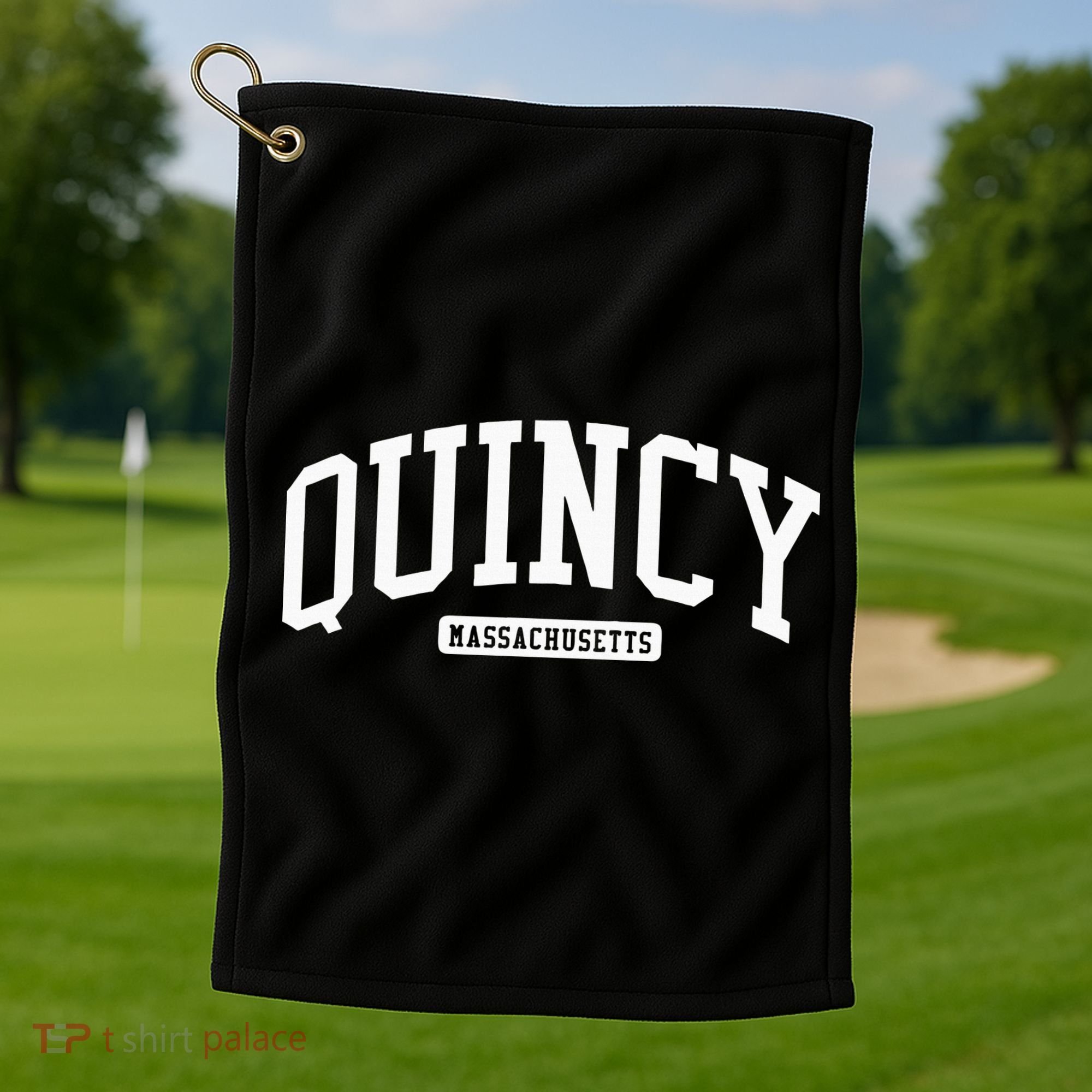 Quincy Massachusetts Ma College Style Golf Towel