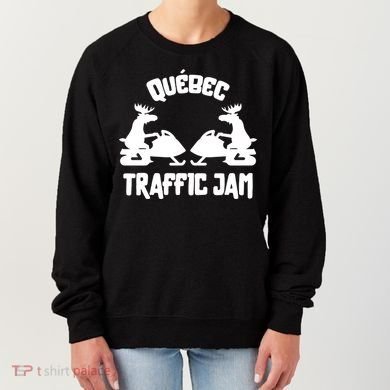 Quebec Moose Snowmobile Traffic Jam For Rider Gift Women's Sweatshirt