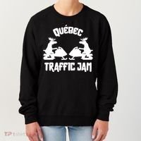 Quebec Moose Snowmobile Traffic Jam For Rider Gift Women's Sweatshirt thumb 0