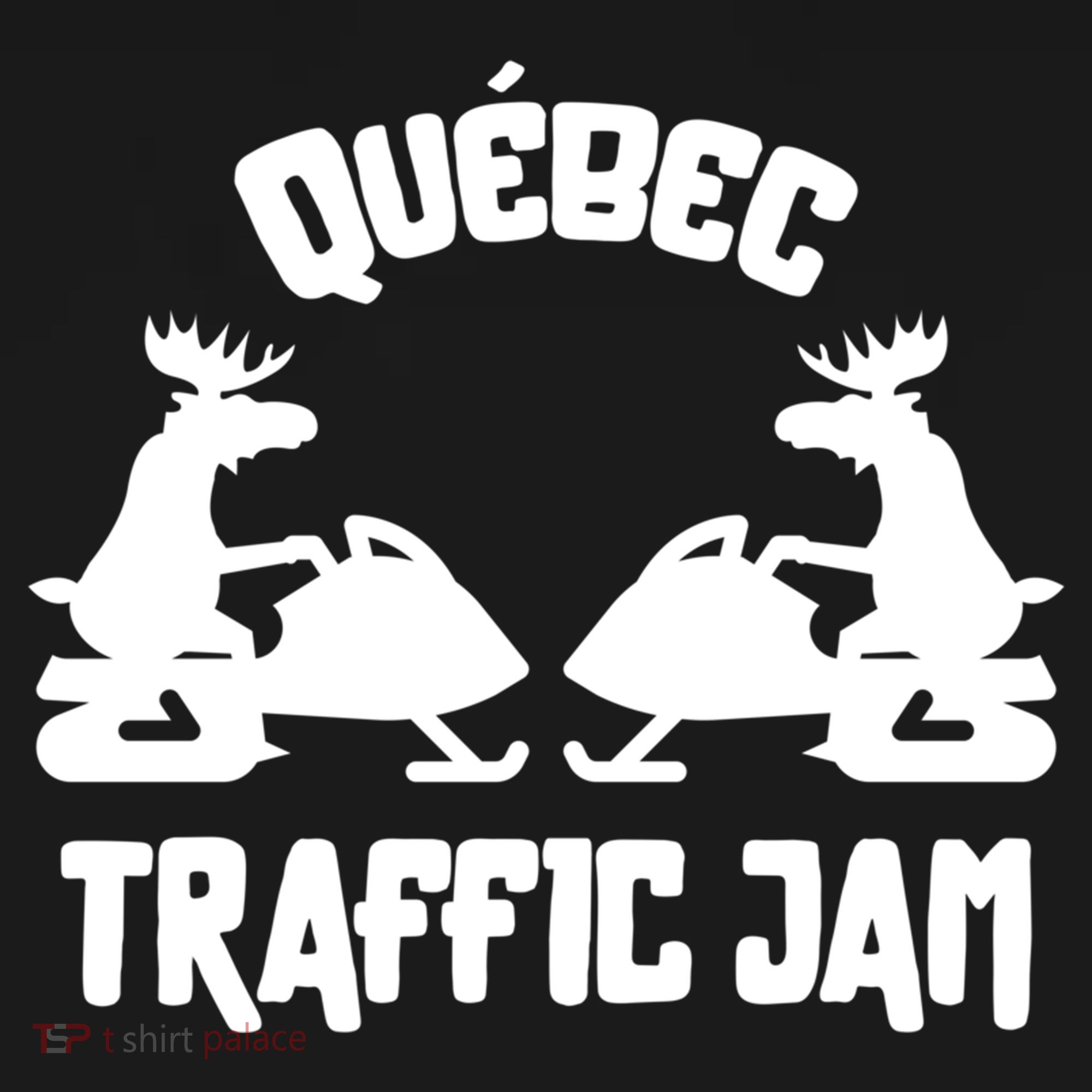 Quebec Moose Snowmobile Traffic Jam For Rider Gift Doggie Tank