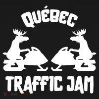 Quebec Moose Snowmobile Traffic Jam For Rider Gift USA-Made Doggie Bandana thumb 2