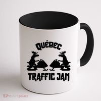 Quebec Moose Snowmobile Traffic Jam For Rider Gift Coffee Mug thumb 1