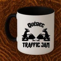 Quebec Moose Snowmobile Traffic Jam For Rider Gift Coffee Mug thumb 2