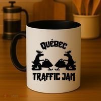 Quebec Moose Snowmobile Traffic Jam For Rider Gift Coffee Mug thumb 4