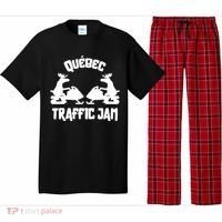 Quebec Moose Snowmobile Traffic Jam For Rider Gift Pajama Set thumb 0